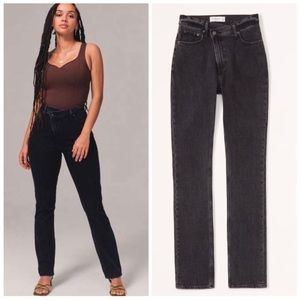 Abercrombie & Fitch The '90s Slim Straight Ultra High Rise Jeans 2 Short